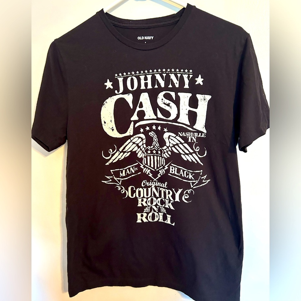 Old Navy Johnny Cash Original Country Rock n’ Roll Black T-shirt Size Small